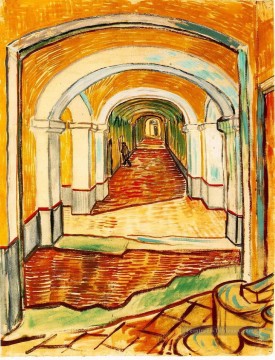Couloir à l’asile Vincent van Gogh Peinture à l'huile